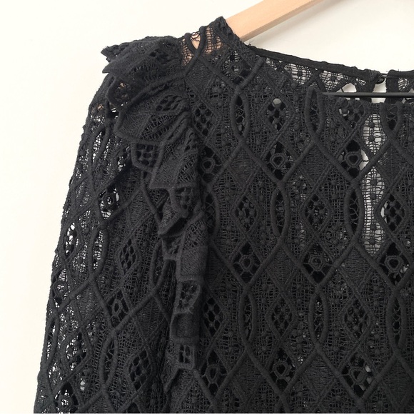 Sezane Noir Black Salina Long Sleeve Blouse 38 US 6 - Picture 6 of 12